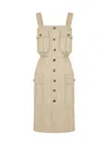 Saint Laurent Women's Casual Style Sleeveless Cotton Medium Dress In Multicolor