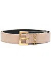 Saint Laurent Cassandre Belt With Square Buckle In Smooth Leather Accessories In Multicolor