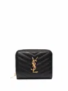 Saint Laurent Women's Monogram Zip Around Wallet In Black
