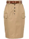 Saint Laurent Paris Women Gonna A Matita Cassandre In Twill Di Cotone In Brown