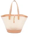 Saint Laurent Medium Vinyl And Vegetable Tanned Leather Tote Bag In Multicolor
