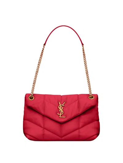 Saint Laurent Paris Women Small Loulou Puffer Bag In Nappa Leather In Red