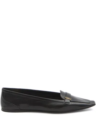 Saint Laurent Paris Women Smooth Leather Poppy Ballerinas In Black