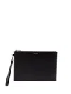 Saint Laurent Tablet Holder In Grain De Poudre In Black