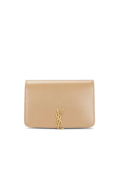 Saint Laurent Passport Case In Dark Toffee