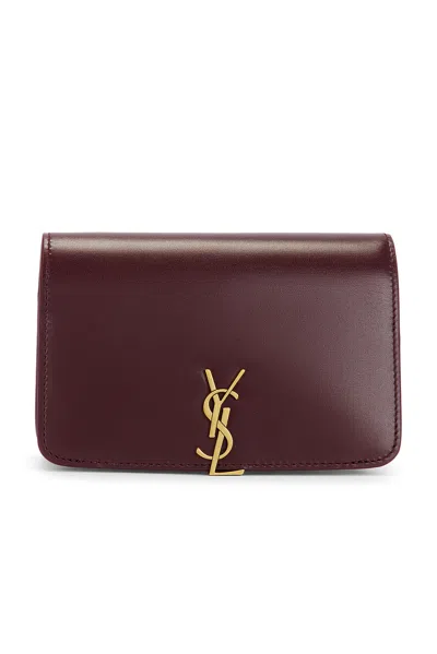 Saint Laurent Passport Case In Hot Wine