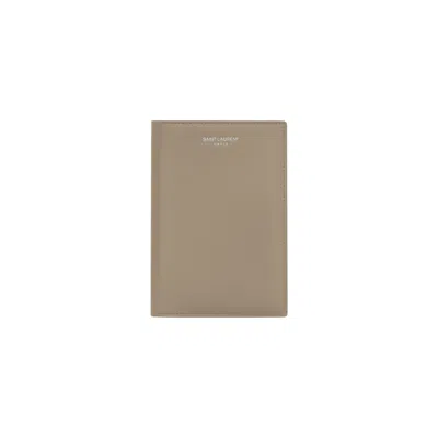 Pre-owned Saint Laurent Passport Case 'plaza Taupe' | Tan | Men's Size Onesize In Brown