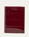 Saint Laurent Passport Holder In Quilted Patent Leather In Grenade