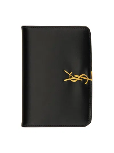 Saint Laurent Travel Document Holder Voltaire Style In Black