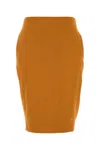 Saint Laurent Pastel Orange Stretch Viscose Blend Skirt In Orange