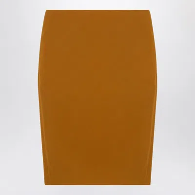 Saint Laurent Pastel Orange Stretch Viscose Blend Skirt