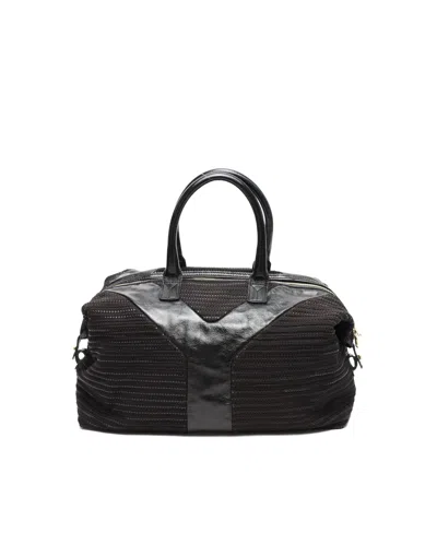 Saint Laurent Patent Easy Y Boston Bag In Black