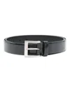 SAINT LAURENT PATENT-FINISH LEATHER BELT