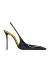 Saint Laurent Patent Leather Amalia Slingback Pumps 110 In Blue