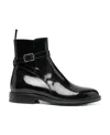 Saint Laurent Patent Leather Ankle Boots In Black