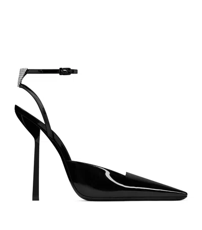 Saint Laurent Anouk 115mm Leather Slingback Pumps In Black