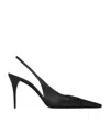 Saint Laurent Babylone Breteuil Slingback Pumps In Smooth Leather In Black