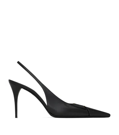 SAINT LAURENT PATENT LEATHER BABYLONE SLINGBACK PUMPS 90