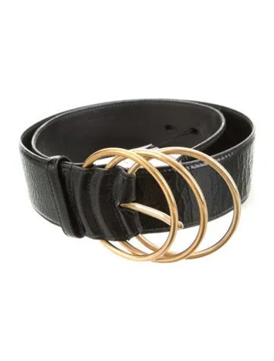 Pre-owned Saint Laurent Patent Leather Belt In Black
