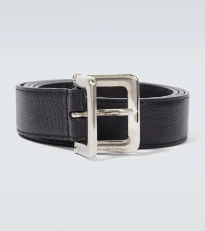 Saint Laurent Patent Leather Belt In Black