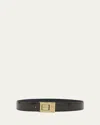 Saint Laurent Patent Leather Belt With Golden Hardware In Dark Maroon