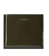 Saint Laurent Patent Leather Bifold Wallet In Green