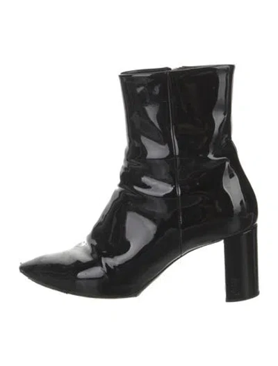 Pre-owned Saint Laurent Patent Leather Boots In Black