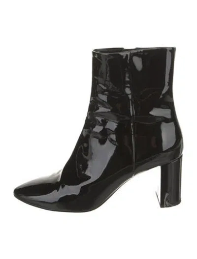 Pre-owned Saint Laurent Patent Leather Boots In Black