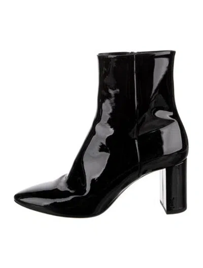 Pre-owned Saint Laurent Patent Leather Boots In Black