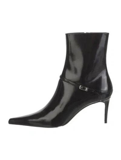 Pre-owned Saint Laurent Patent Leather Boots In Black