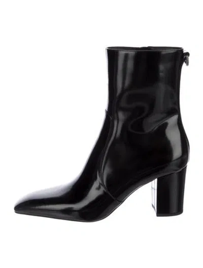 Pre-owned Saint Laurent Patent Leather Boots In Black