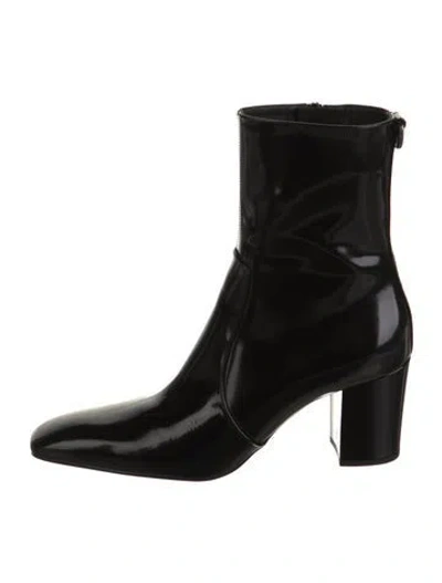 Pre-owned Saint Laurent Patent Leather Boots In Black