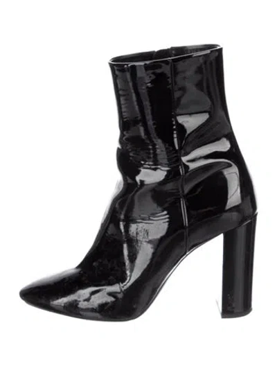 Pre-owned Saint Laurent Patent Leather Boots In Black
