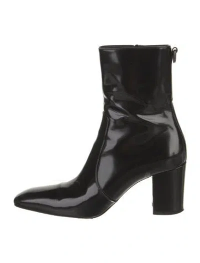 Pre-owned Saint Laurent Patent Leather Boots In Black