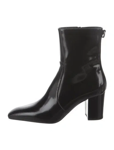 Pre-owned Saint Laurent Patent Leather Boots In Black