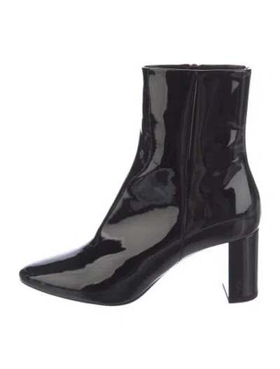 Pre-owned Saint Laurent Patent Leather Boots In Black
