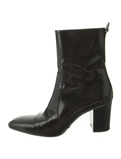Pre-owned Saint Laurent Patent Leather Boots In Black