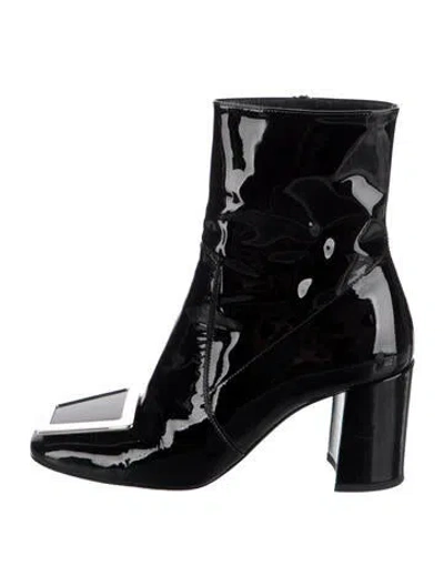Pre-owned Saint Laurent Patent Leather Boots In Black