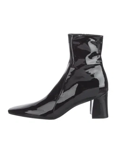 Pre-owned Saint Laurent Patent Leather Boots In Black