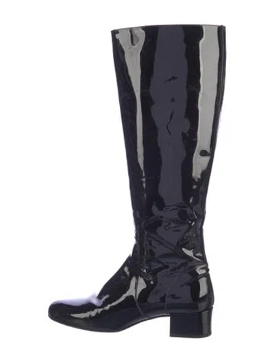 Pre-owned Saint Laurent Patent Leather Boots In Blue