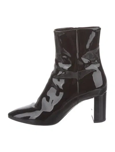 Pre-owned Saint Laurent Patent Leather Boots In Brown