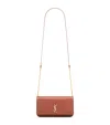 Saint Laurent Patent Leather Cassandre Phone Holder In Pink