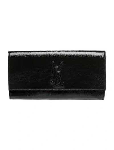 Pre-owned Saint Laurent Patent Leather Clutch In Black