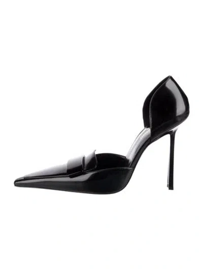 Pre-owned Saint Laurent Patent Leather D'orsay Pumps In Black