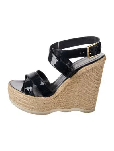 Pre-owned Saint Laurent Patent Leather Espadrilles In Blue