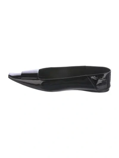 Pre-owned Saint Laurent Patent Leather Flats In Black