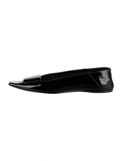 Pre-owned Saint Laurent Patent Leather Flats In Black