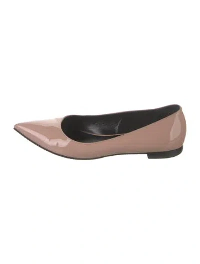 Pre-owned Saint Laurent Patent Leather Flats In Pink