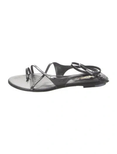 Pre-owned Saint Laurent Patent Leather Gladiator Sandals In Black