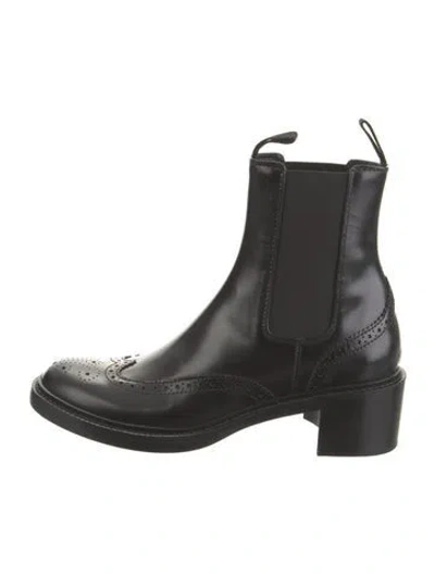 Pre-owned Saint Laurent Patent Leather Lasercut Accents Chelsea Boots In Black